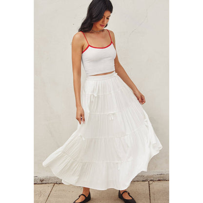 Polka Bow Tie Tiered Skirt