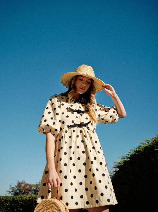 Polka Dot Babydoll Bow Dress