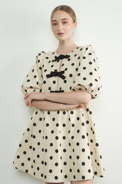 Polka Dot Babydoll Bow Dress