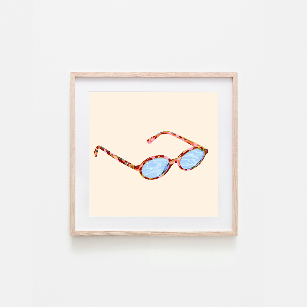 Poolside Sunglasses Art Print Izzy Lawrence Bon Femmes