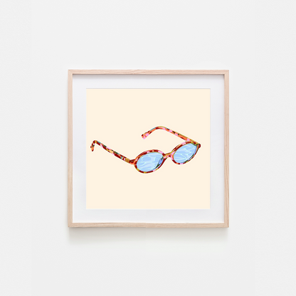 Poolside Sunglasses Art Print Izzy Lawrence Bon Femmes