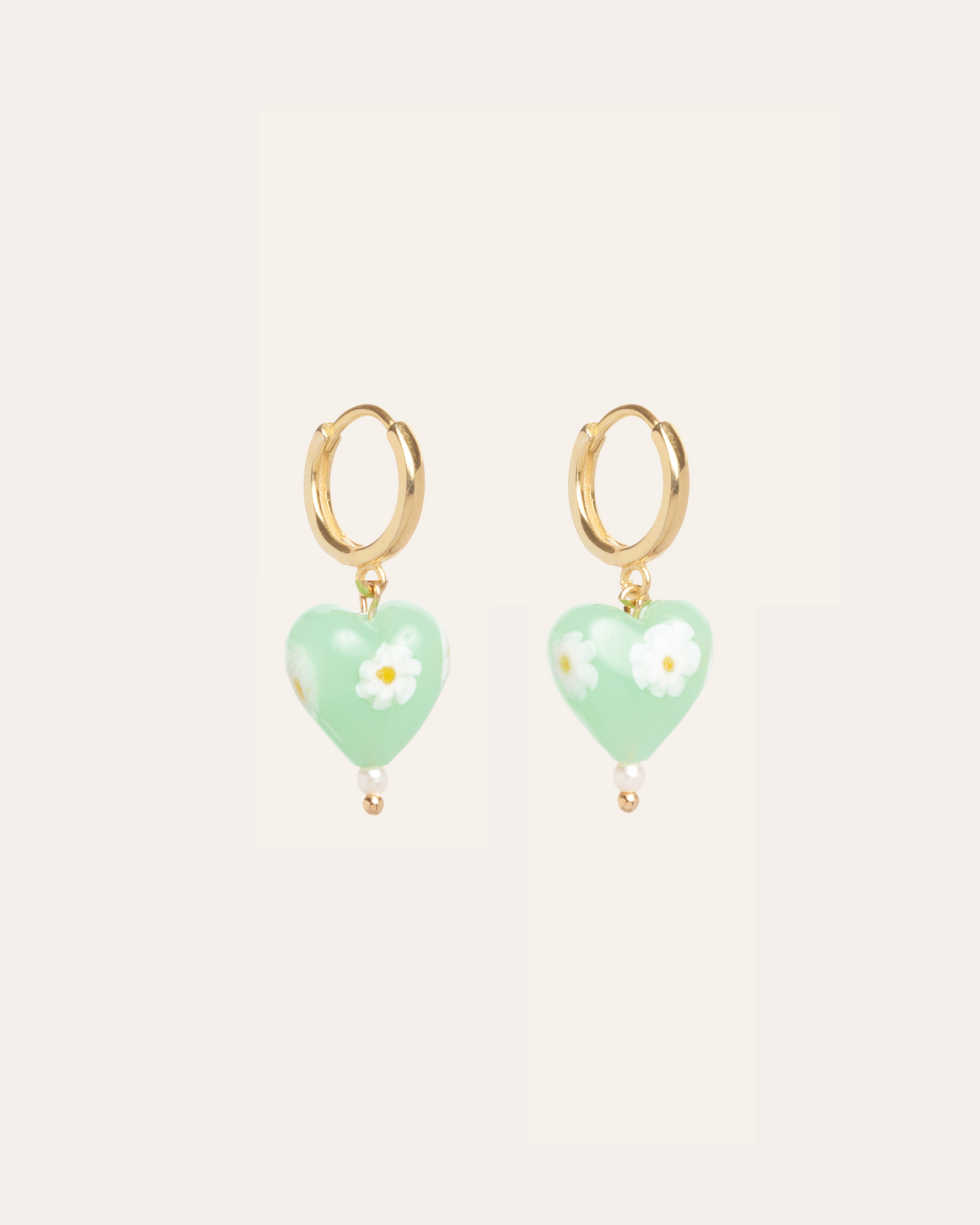 Posy Heart Huggie Hoop Earrings