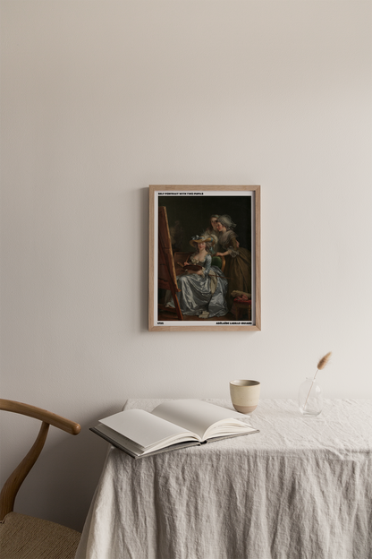 Self-Portrait with Two Pupils Art Print
