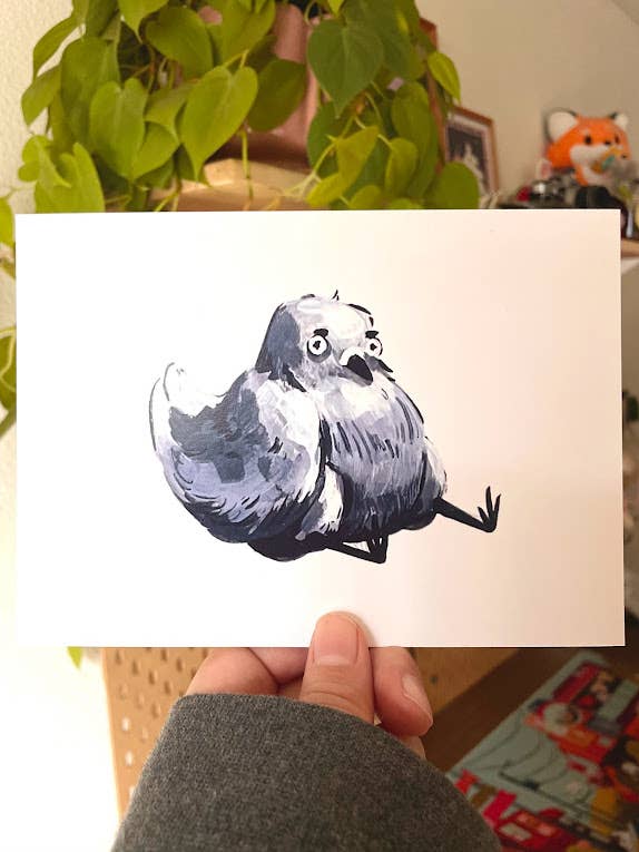 Quarter-Life Crisis Pigeon Art Print