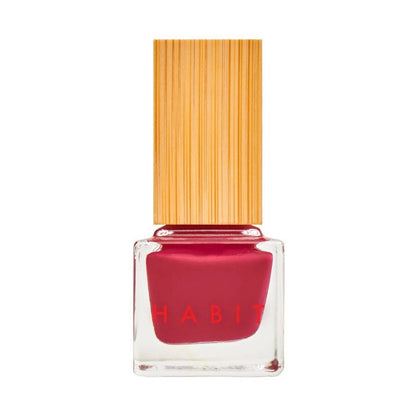 Red nail polish bottle with a wooden cap on a white background, R-Rated Red Toxin Free Nail Polish