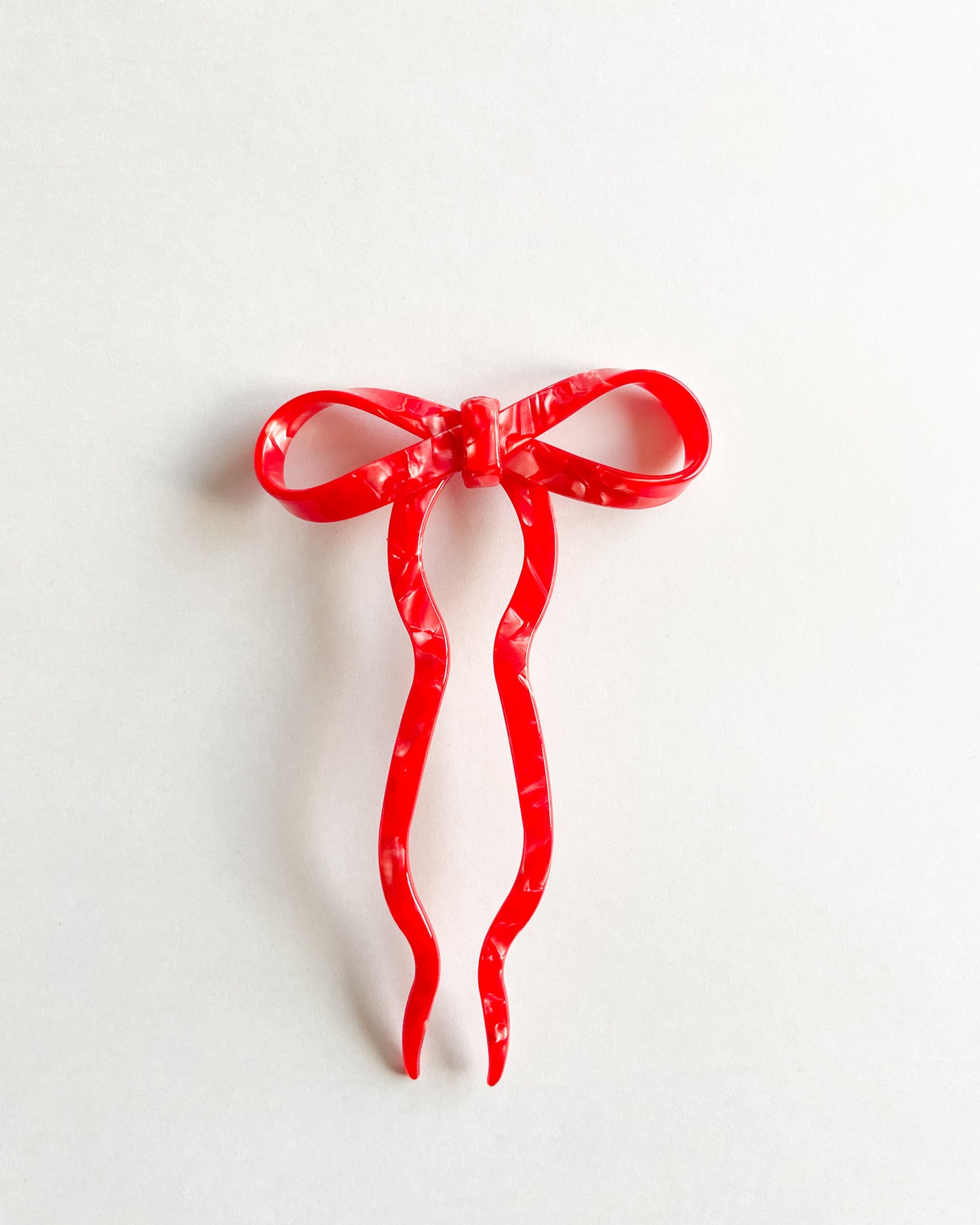 Red Bow Hair Pin - bon femmes