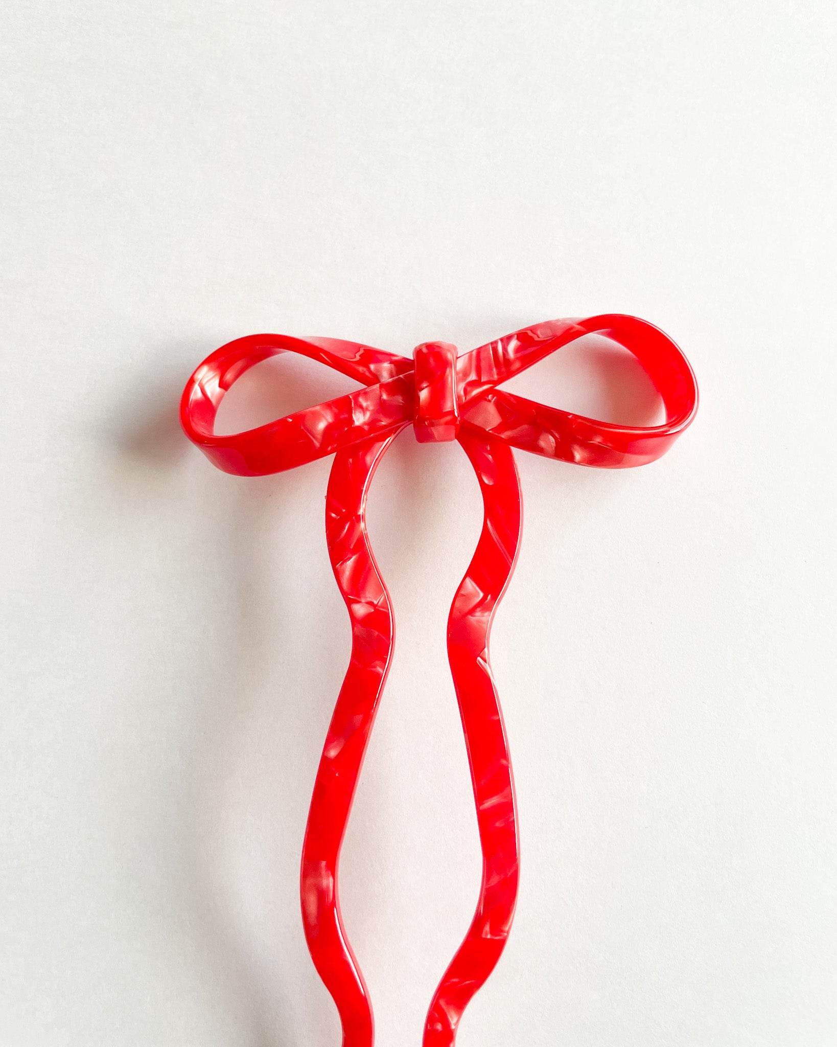 Red Bow Hair Pin bon femmes acetate