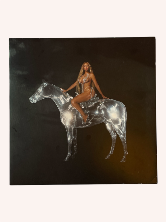Artistic depiction of a woman riding a horse on a dark background, Renaissance Vinyl Record - Beyonce