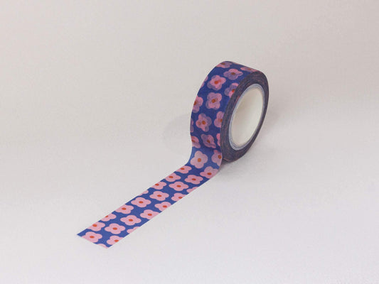 Decorative tape with floral pattern on a white background