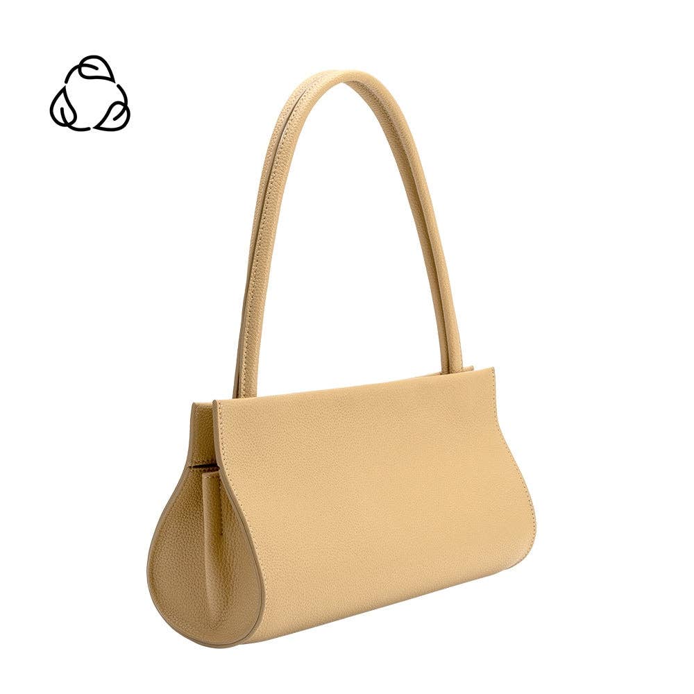Beige handbag on a white background, Ryleigh Yellow Shoulder Bag Melie Bianco