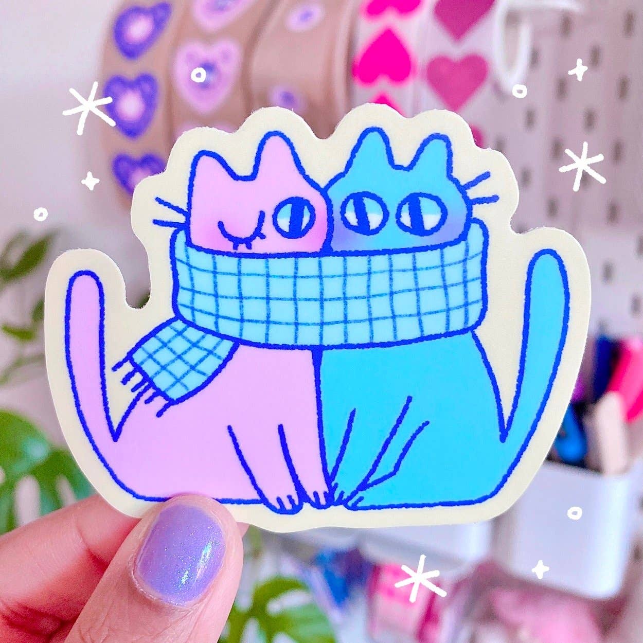Scarf Kitty Cats Sticker – Bon Femmes