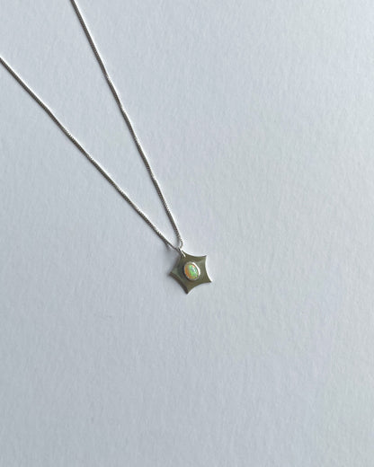 Silver Opal Star Necklace