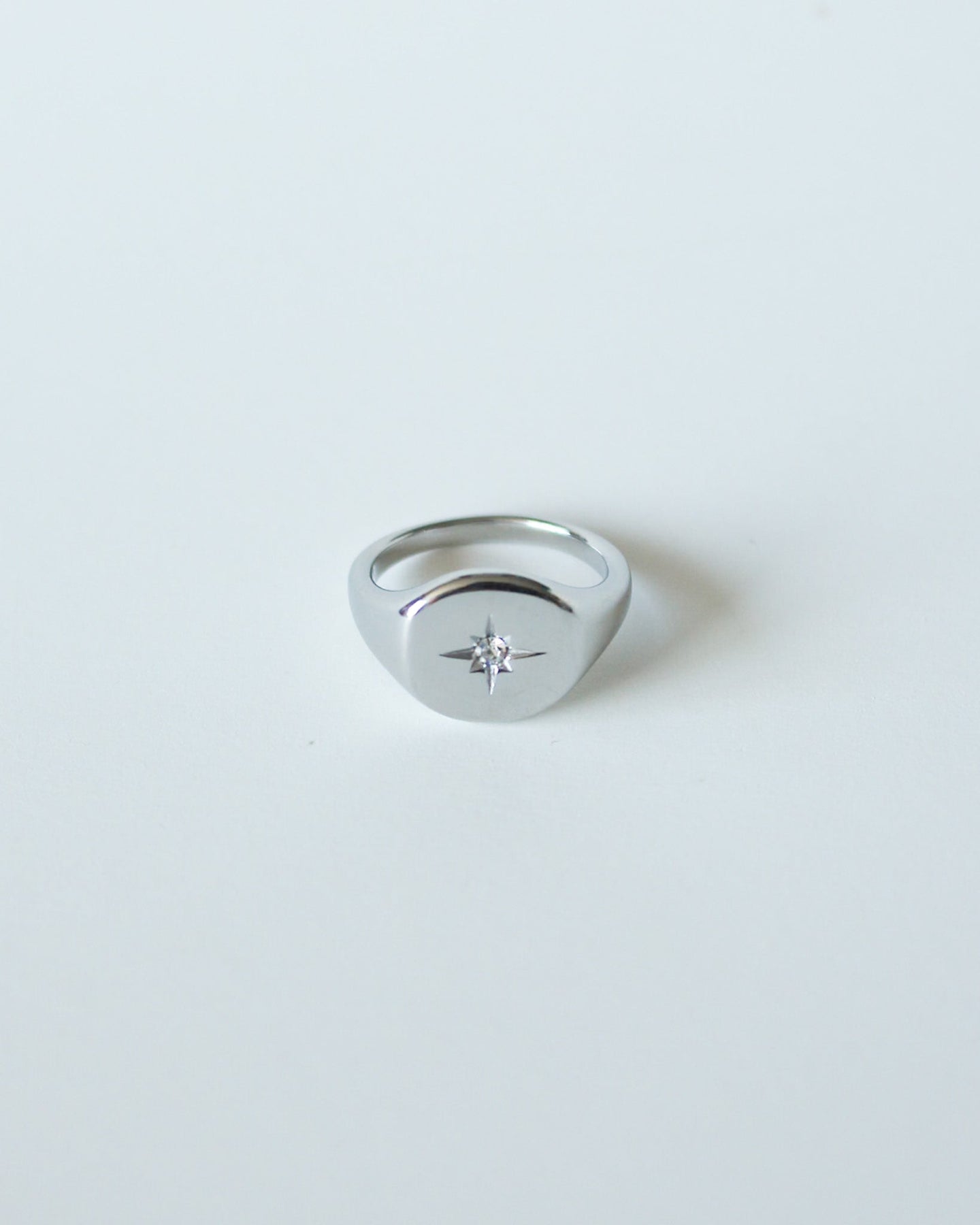 Silver Star Signet Ring