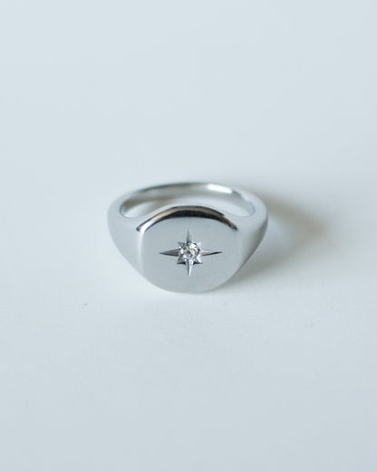 Silver Star Signet Ring 2