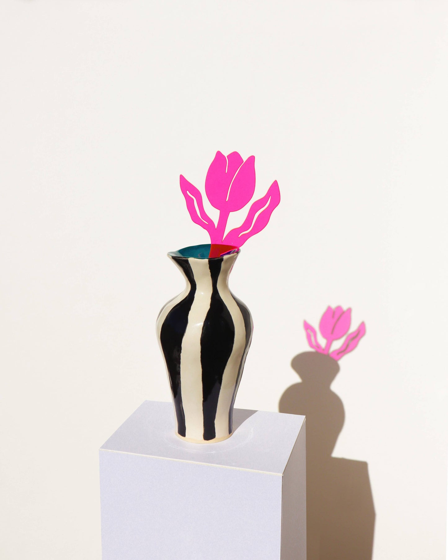 Small Pink Leafy Tulip Flower Stem