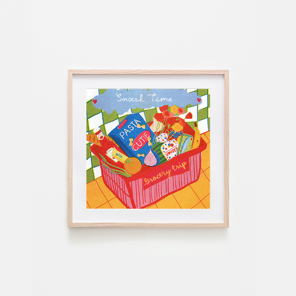 Snack Time Risograph Art Print