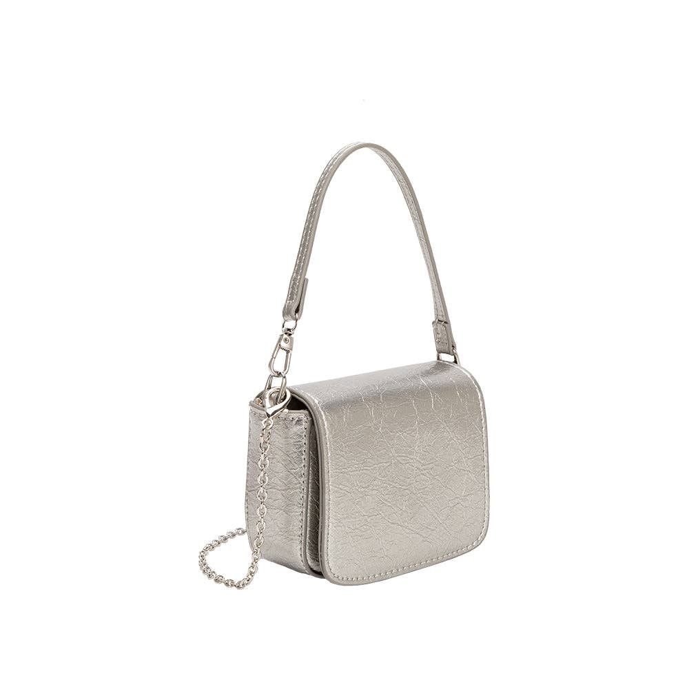 Sonnet Silver Mini Crossbody Bag Melie Bianco