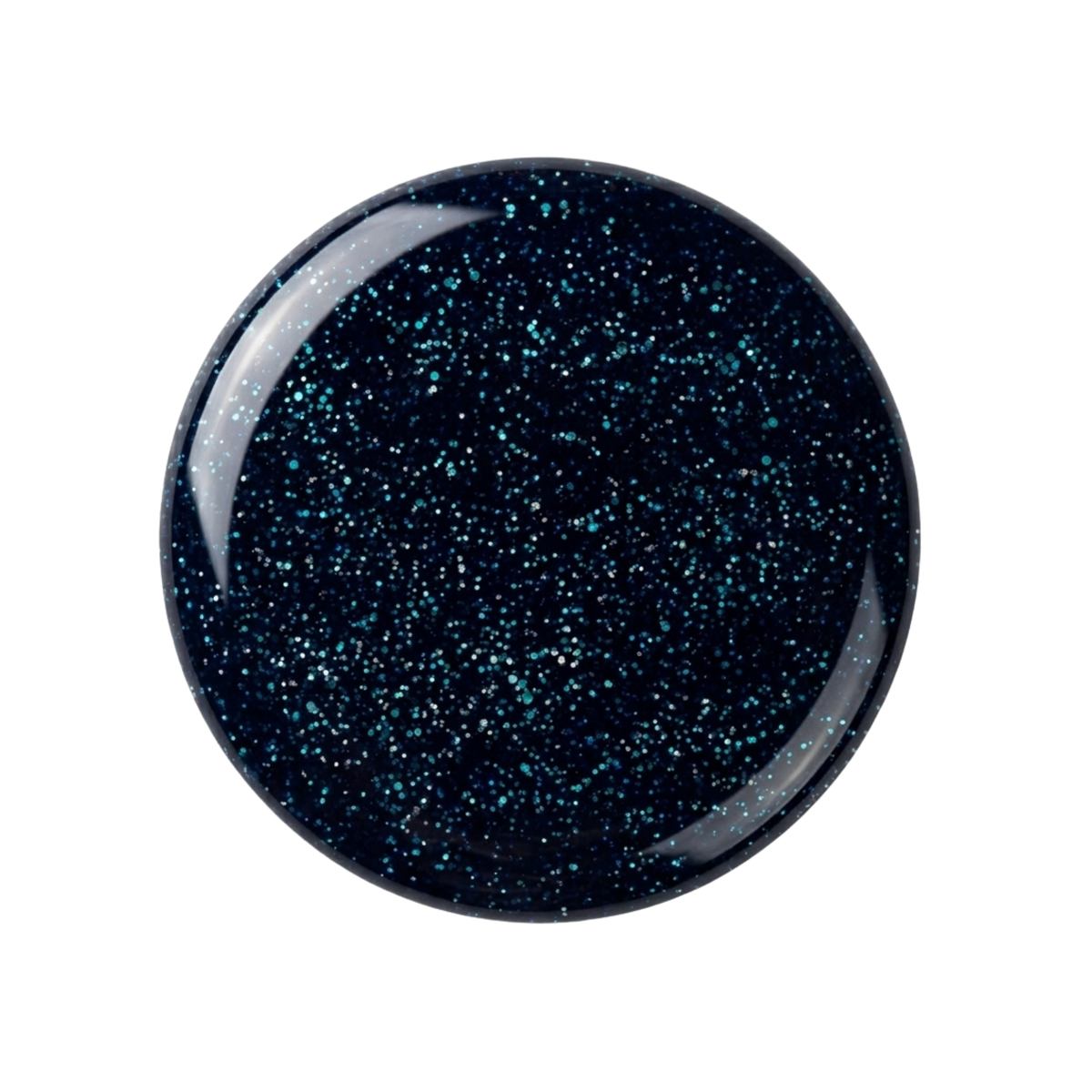 nail polish sample with blue speckles on a white background Space Cadet Deep Blue Shimmer Nail Polish