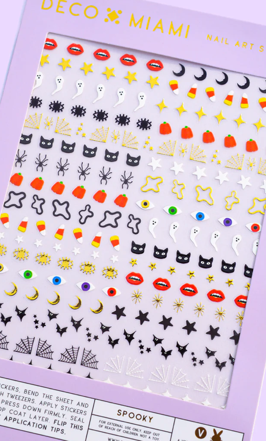 Spooky Halloween Nail Art Stickers - DEco Beauty - Pumpkin, Black CAt, Ghost, Manicure, DIY