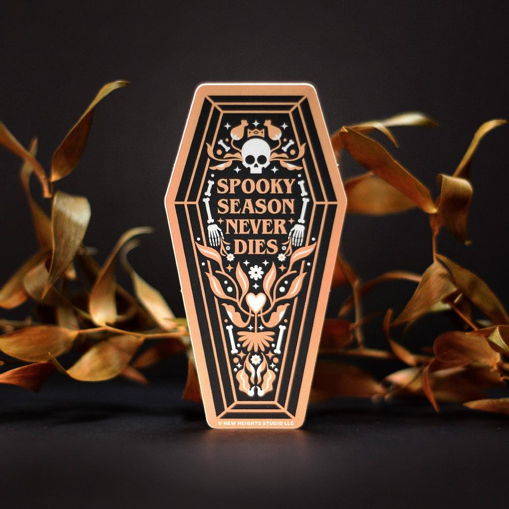 Spooky Season Never Dies Metallic Halloween Sticker