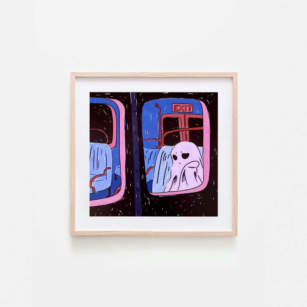 Moody Ghost on an Empty Train Art Print