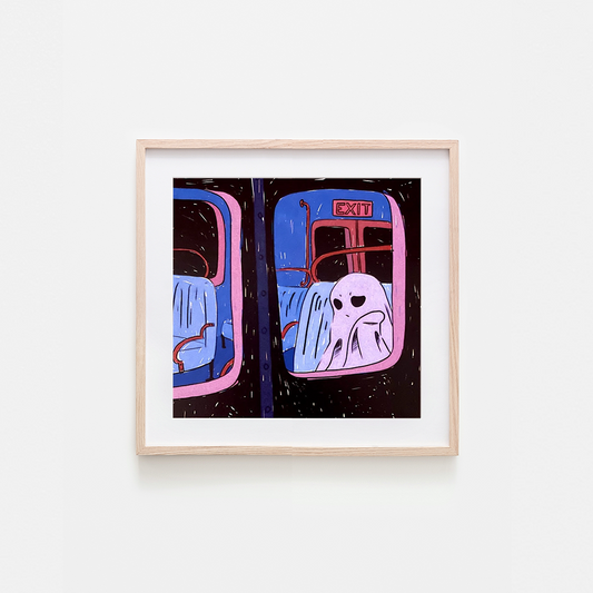 Moody Ghost on an Empty Train Art Print
