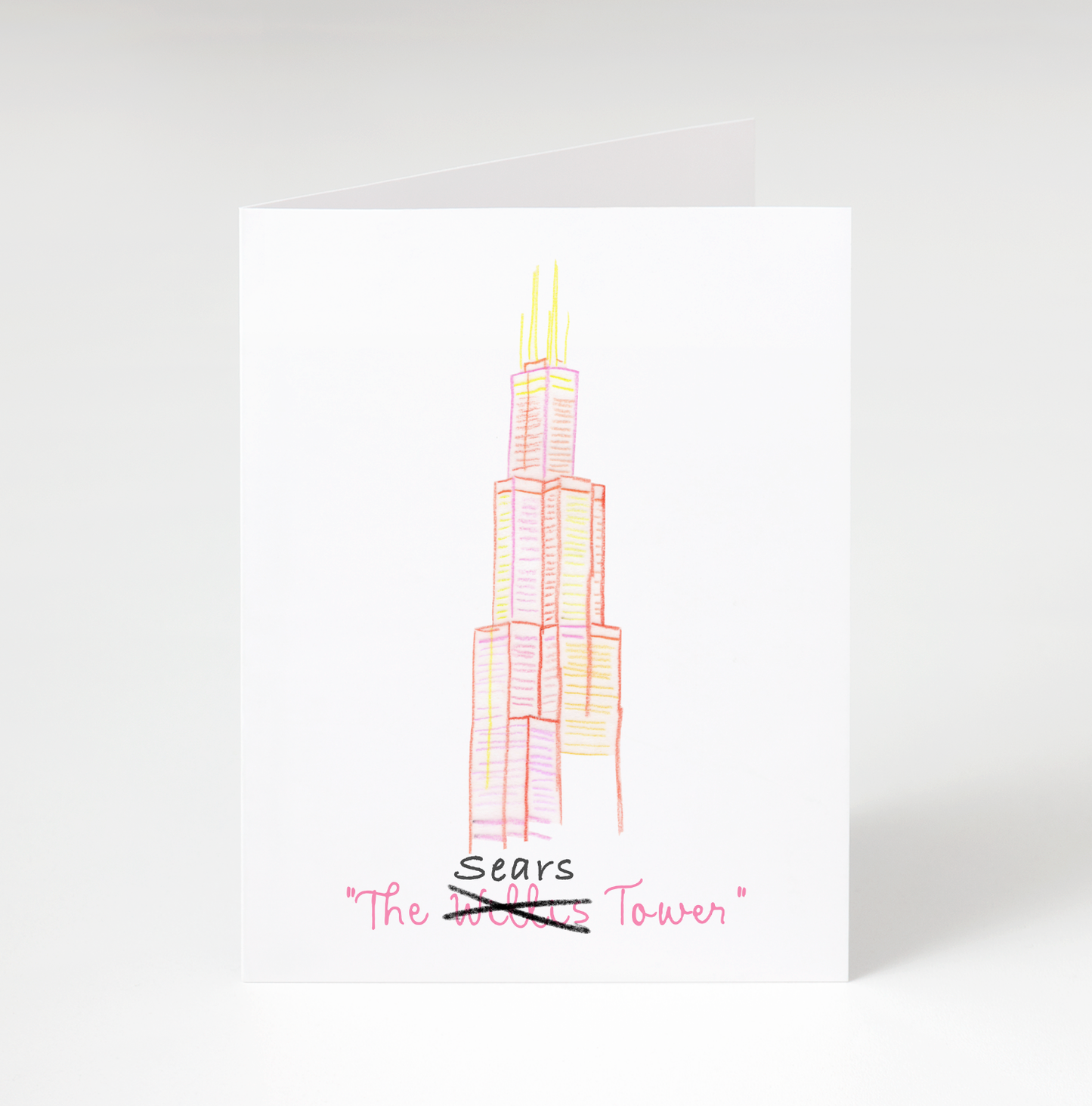 Stubborn Chicago Greeting Card - Sears tower card