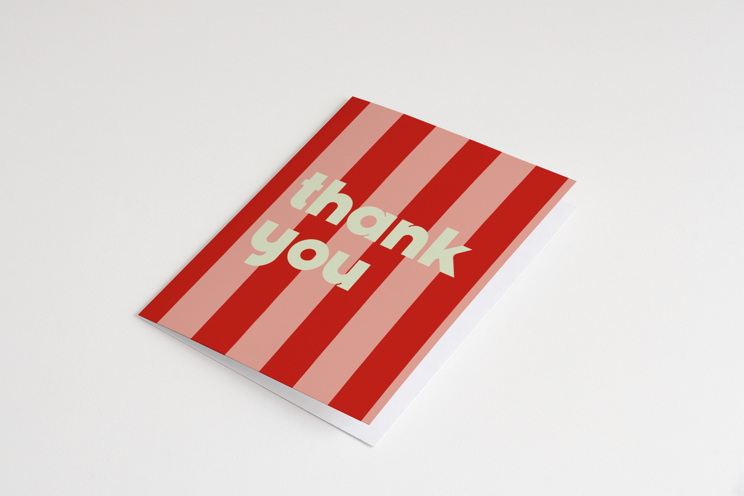 Red Striped Thank You Card