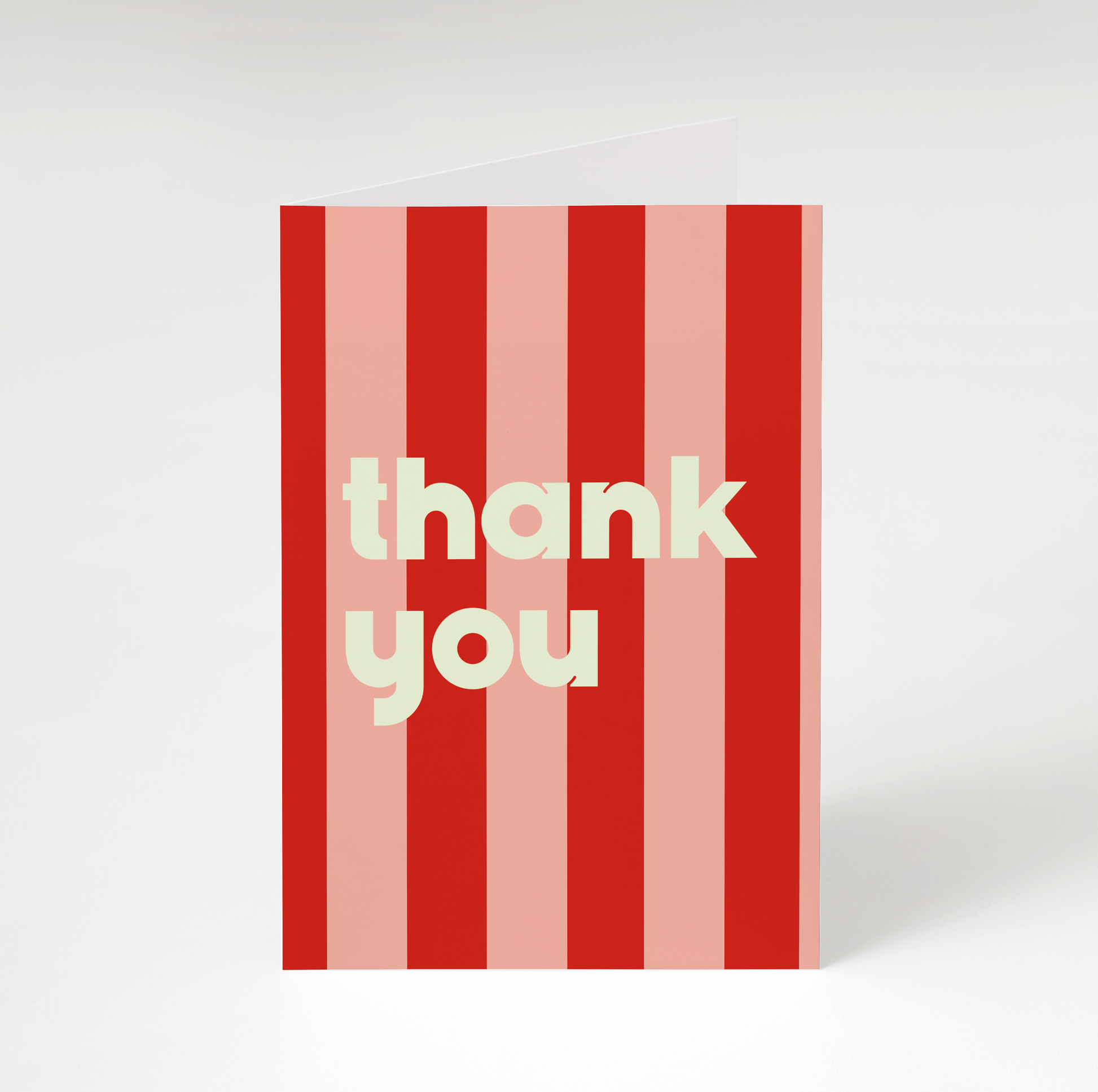 Red Striped Thank You Card