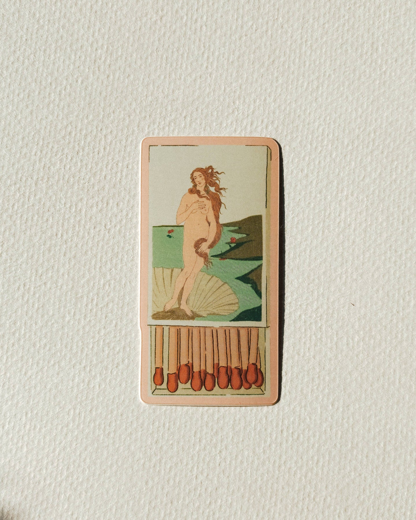 Vintage-style sticker with birth of venus