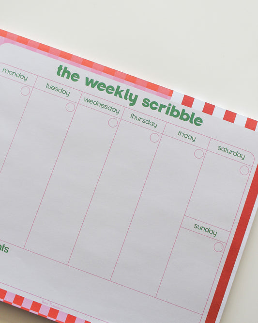 The Weekly Scribble Planner Pad bon femmes desk pad