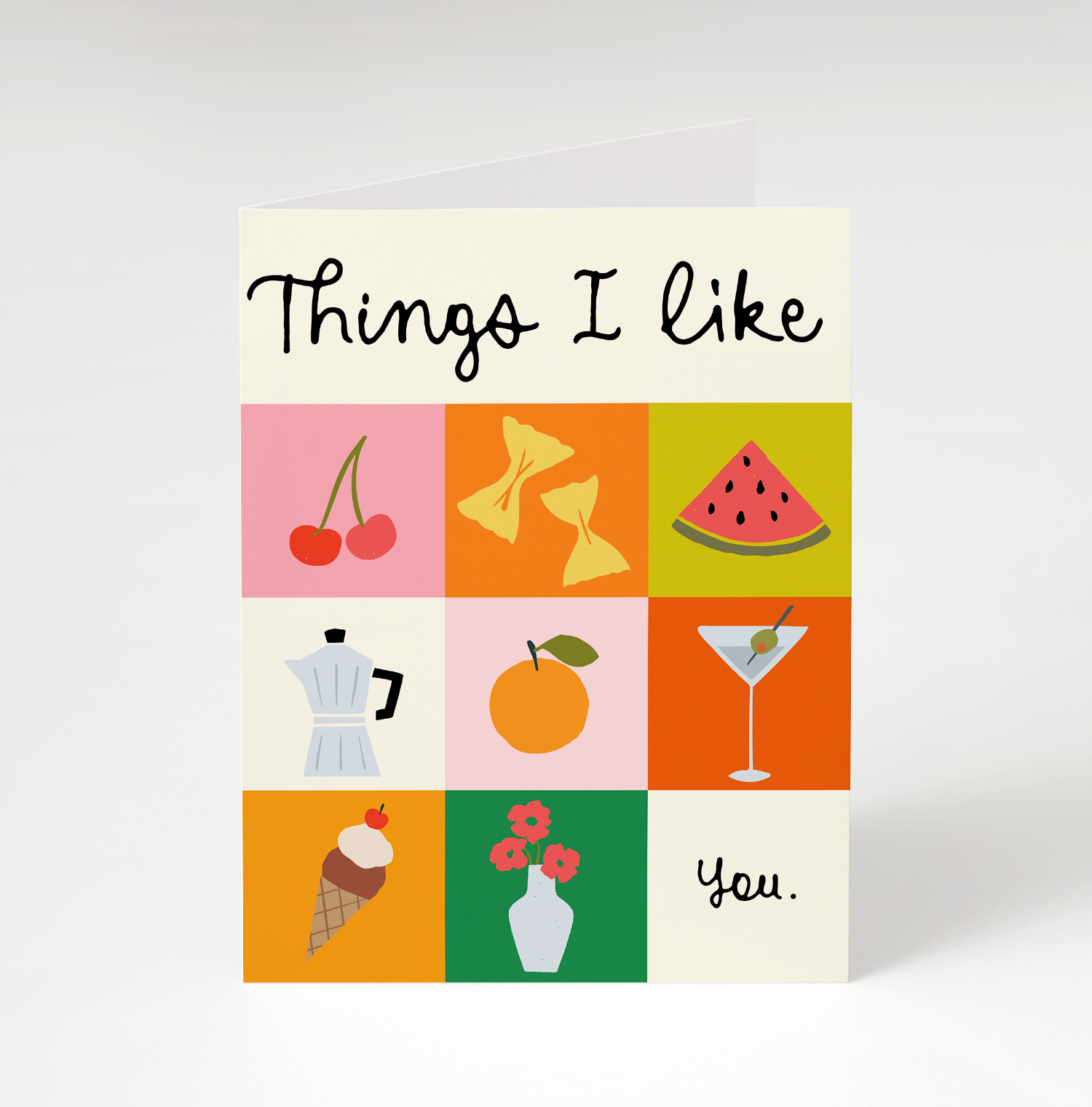 Things I Like Greeting Card - bon femmes