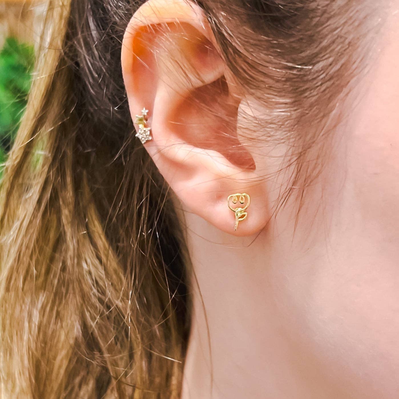Tiny Tulip Stud Earrings