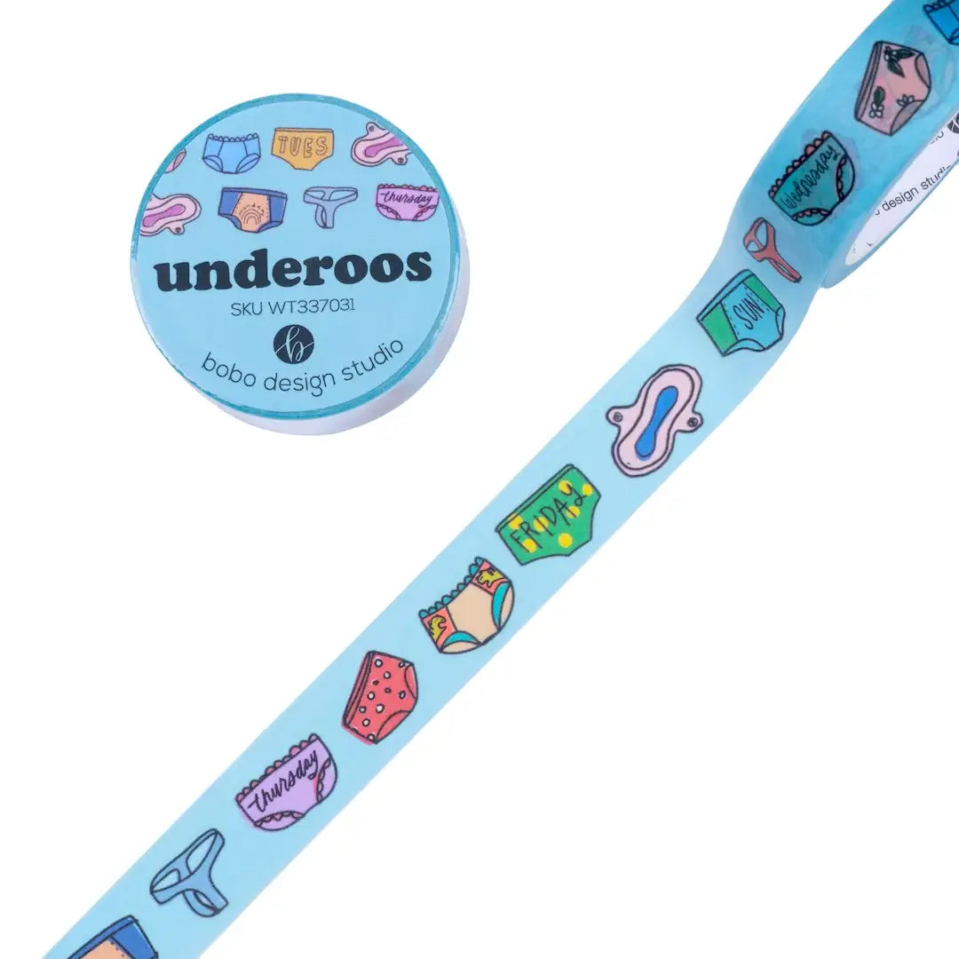 Washi tape with underwear illustrations and bobo design studio branding