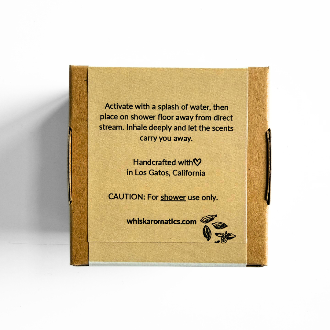 Brown cardboard box with black text and branding on a white background