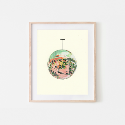 Vintage Discoball Mini Art Print