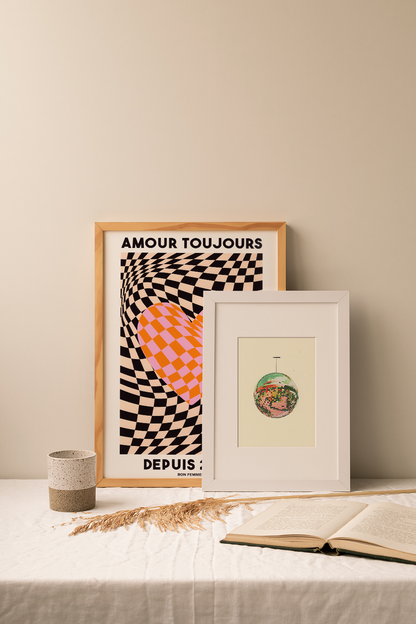 Vintage Discoball Mini Art Print