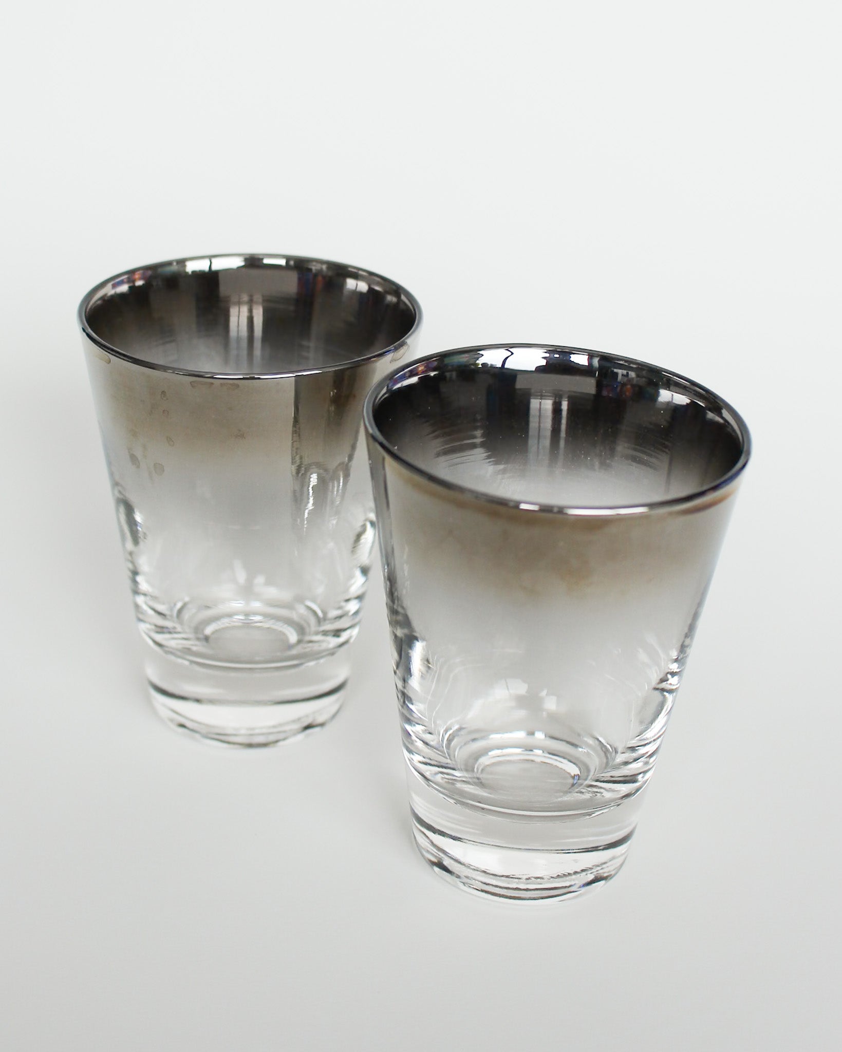 Vintage Chrome Ombre Glassware