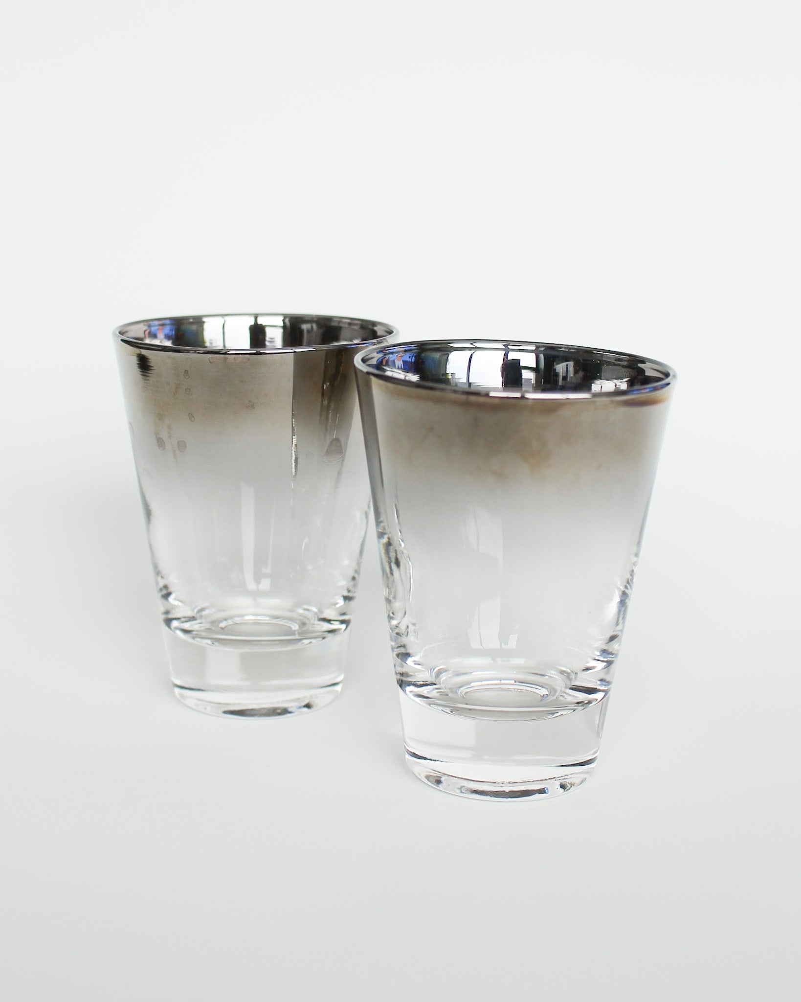 Vintage Chrome Ombre Glassware