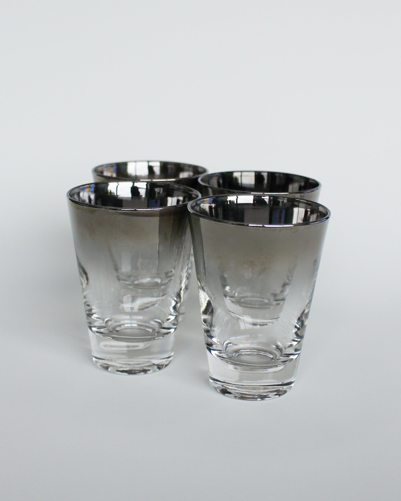 Vintage Chrome Ombre Glassware
