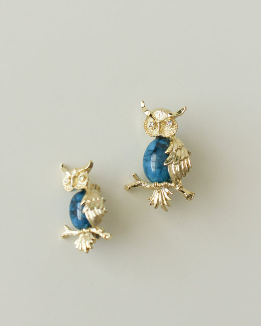 Vintage Gerry's Owl Brooch Set