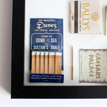 Matchbook with 'The Beautiful Dunes' Las Vegas branding on a white background
