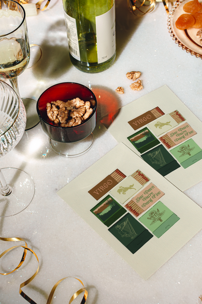Virgo Zodiac Vintage Inspired Matchbook Art Print