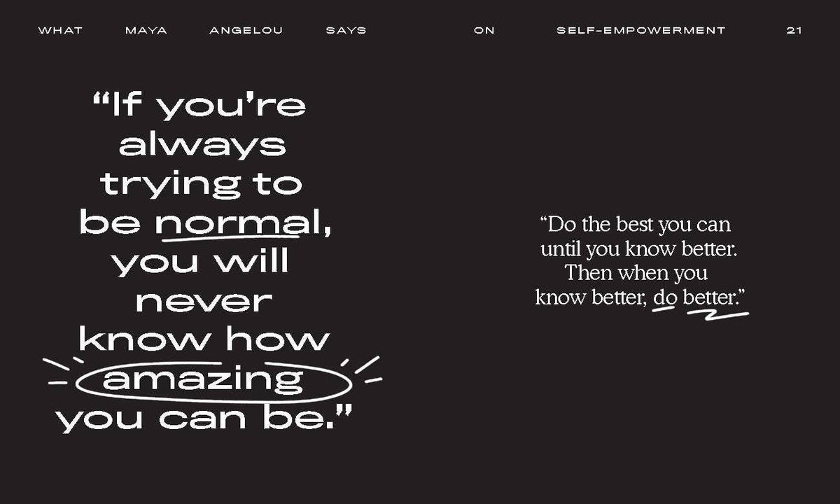 Motivational quote on a black background with white text.