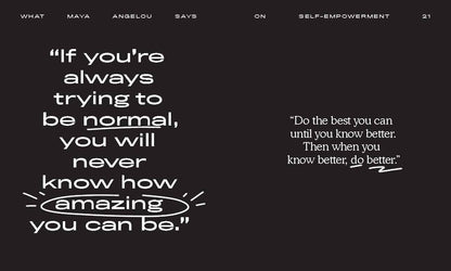 Motivational quote on a black background with white text.