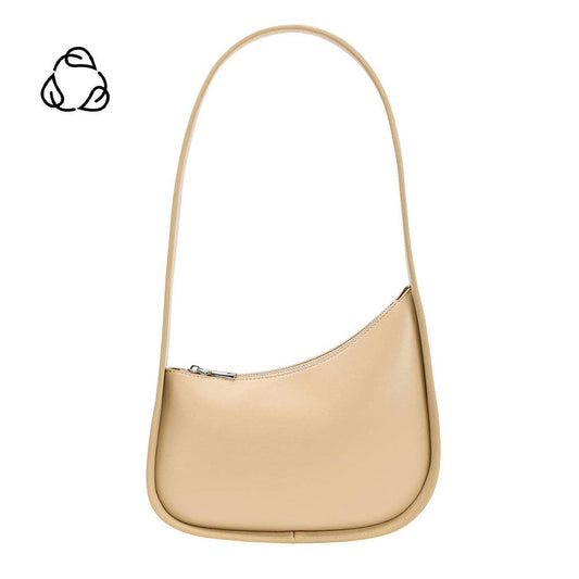 Beige handbag with a strap on a white background. Willow Shoulder Bag Melie Bianco