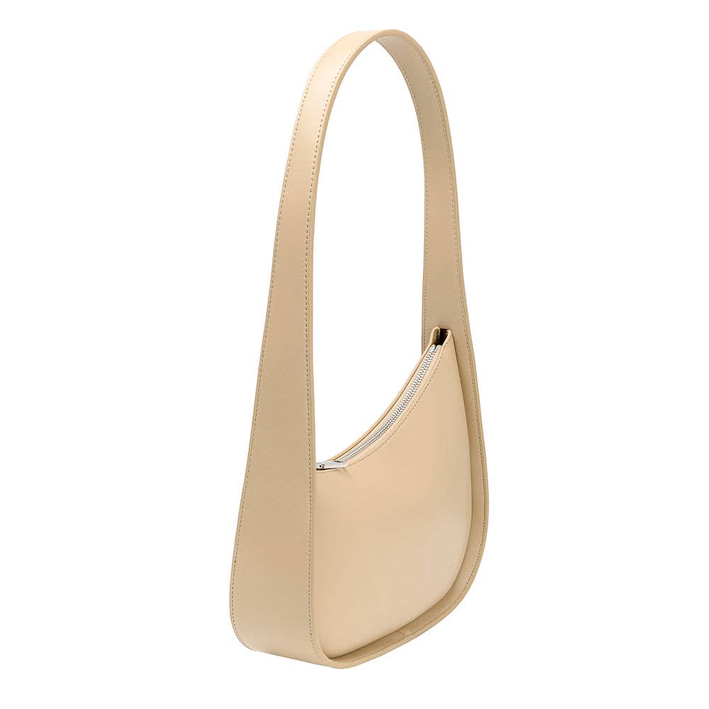 Beige shoulder bag on a white background, Willow Shoulder Bag Melie Bianco
