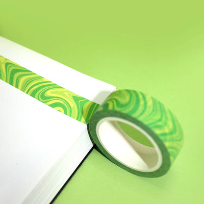 Matcha Latte Groovy Green Marble Washi Tape