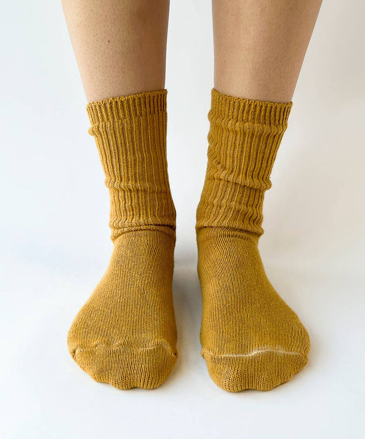 Mustard Dyed Cotton Socks