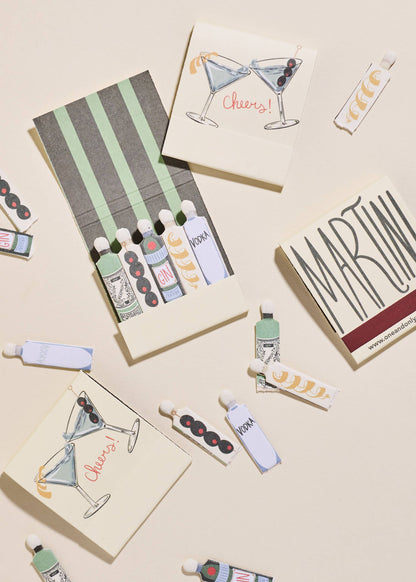 Cocktail Printed 10 Stem Matchbooks